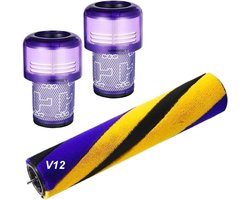 Detect Slim Absolute filter HEPA-& Fluffy borstelrol, reserveonderdelen voor Dyson V12 Slim Complete, V12 Detect Slim Extra, vervangt 971634-01, stofzuigerrol