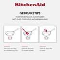Gebruikstips: kook op laag tot middelhoog vuur, gebruik siliconen of houten spatels en voeg olie of boter toe.