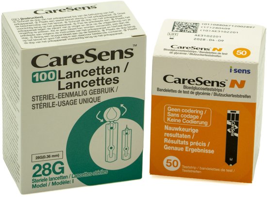 CareSens N test strips (50 Stuks) & lancetten (100 stuks)