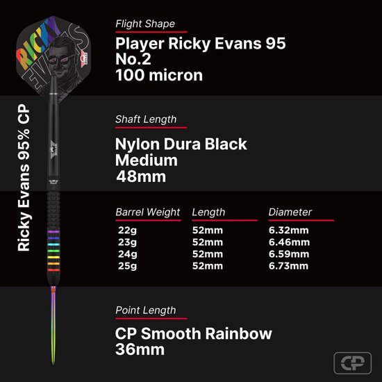Bull's Ricky Evans CP Steeltip 95% 24 gram van Bull's — afbeelding 5