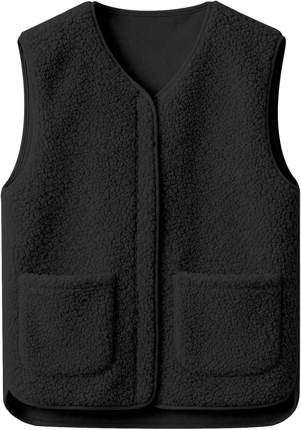 Fleece vest met ritssluiting en zakken