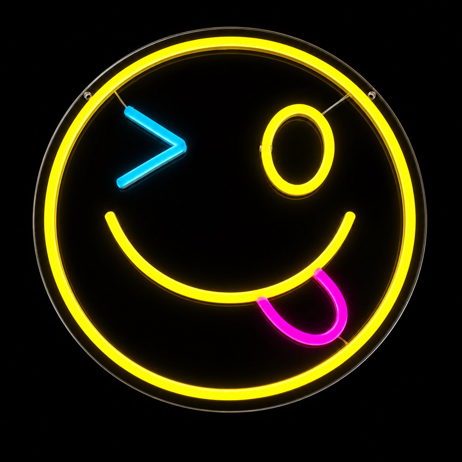 Neon Lamp - Smiley Knipoog Tong - Dimbaar - Incl. Ophangmateriaal - Neon Sign - LED Lamp - Verlichting - Wandlamp