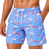 Flamingo Zwembroek - Heren - Blauw - Steekzakken - Korte Broek