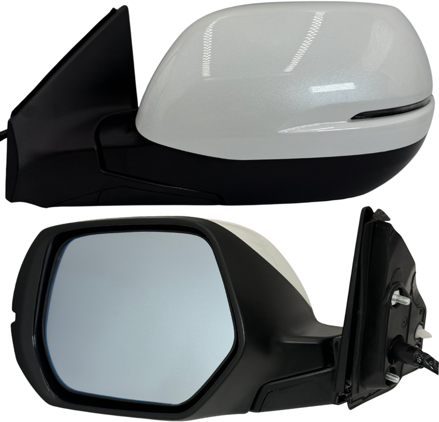 BILMAX Linker Buitenspiegel Vervanging voor Honda CR-V V (RW, RT) 2018–2023, Elektrisch Verstelbaar, Verwarmd, Elektrisch Inklapbaar, Met Richtingaanwijzer, Blauw Getint Glas, Wit, 8-Pins (Bestuurderszijde)