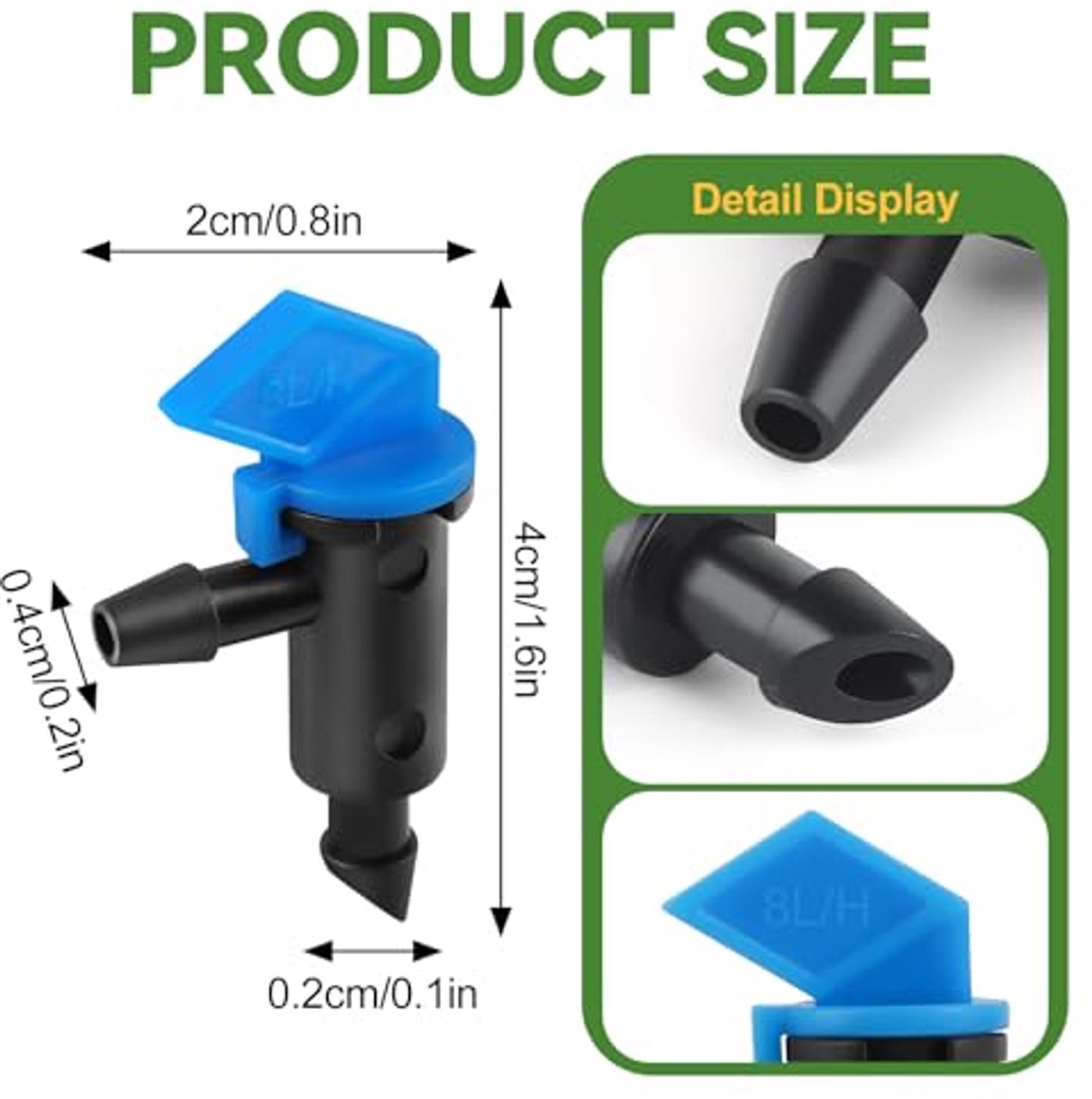Irrigatie Emmiter Vlaggen - 60 Stuks met Afsluitklep voor 4 mm/7 mm Slangen
