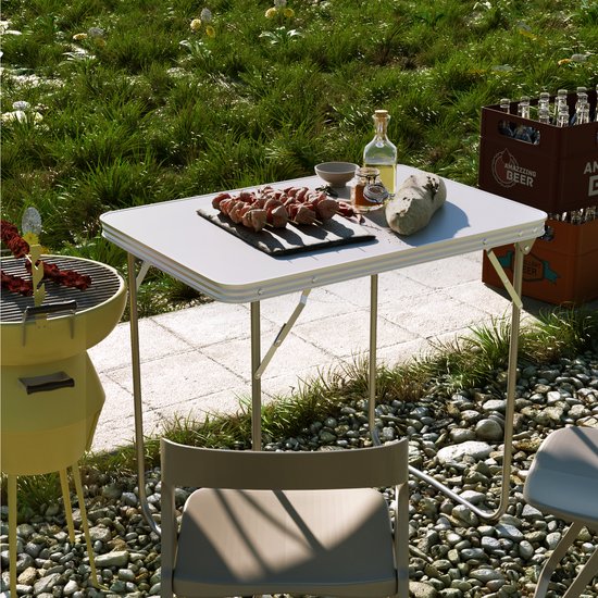 Vouwtafel 80 x 60 cm aluminium, draagbare opvouwbare tafel voor binnen en buiten, picknicktafel, bureau voor thuiswerken, marktkraam tafel — afbeelding 5