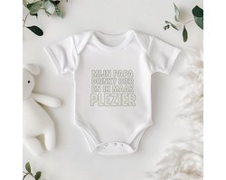 Papa Romper – MIJN PAPA DRINKT BIER EN IK MAAK PLEZIER – Leuk Cadeau voor Baby – Unisex Baby Romper – Kraamcadeau