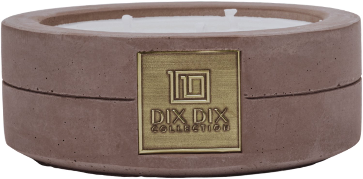 Collection DIX DIX collection - Geurkaars OMBRE (400g) - Natuurlijke koolzaadwas - Luxe betonnen geurkaars - Houtachtig & Leerachtig - Handgemaakt in Nederland Taupe