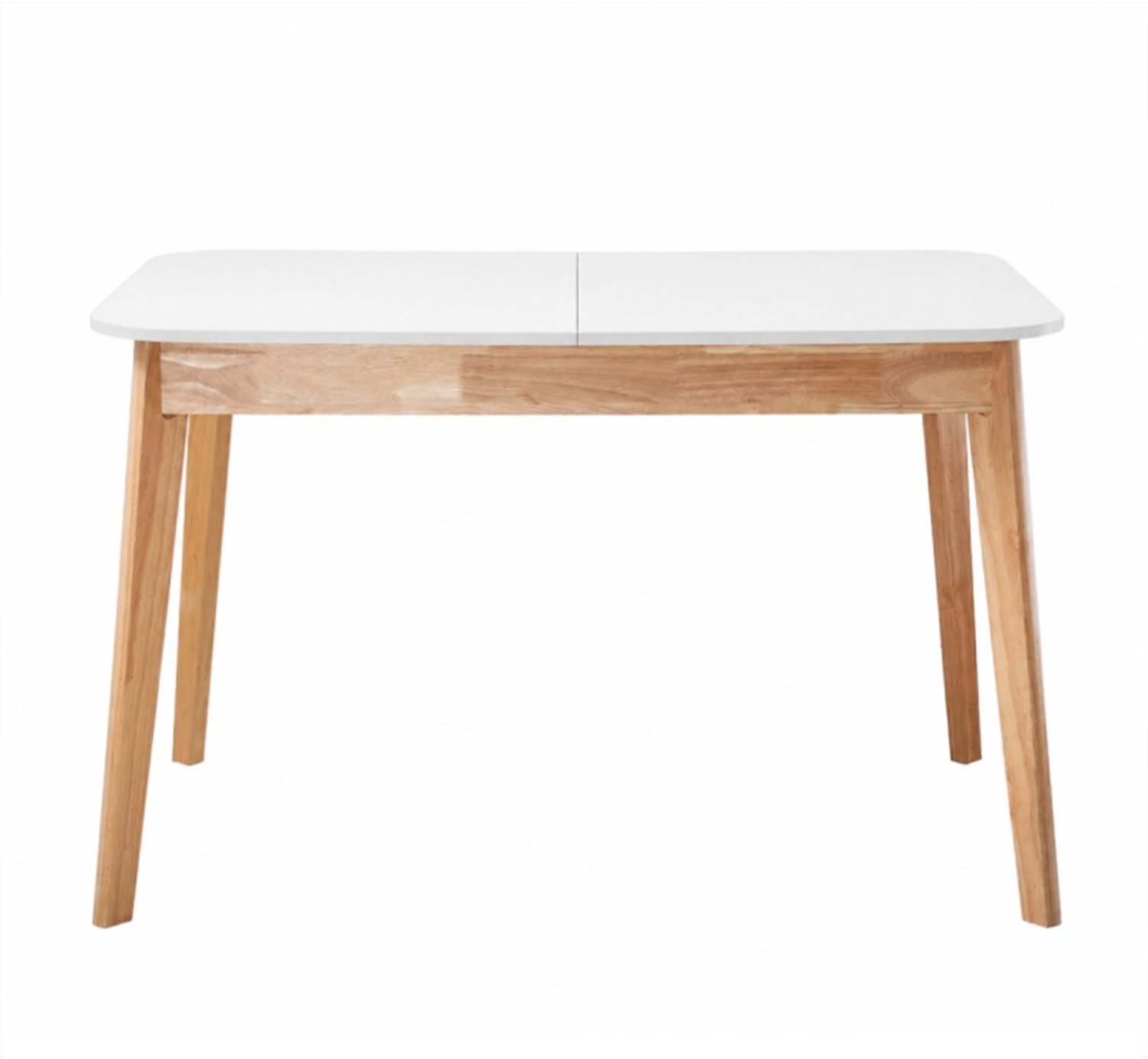 CaliCosy Uitbreidbare eettafel van 120 tot 160 cm, poten van massief hout - SOLINE Wit
