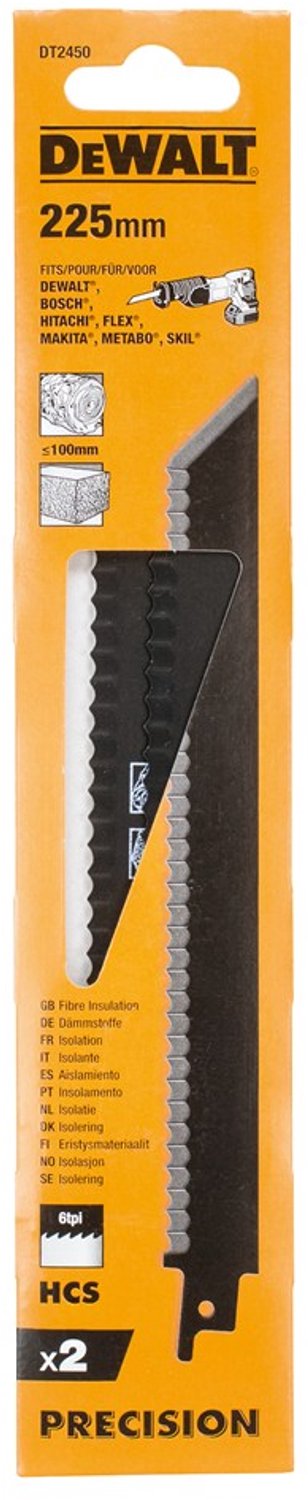 DeWALT RECIPROZAAGBLAAD ISOLATIE 225MM DT2450-QZ