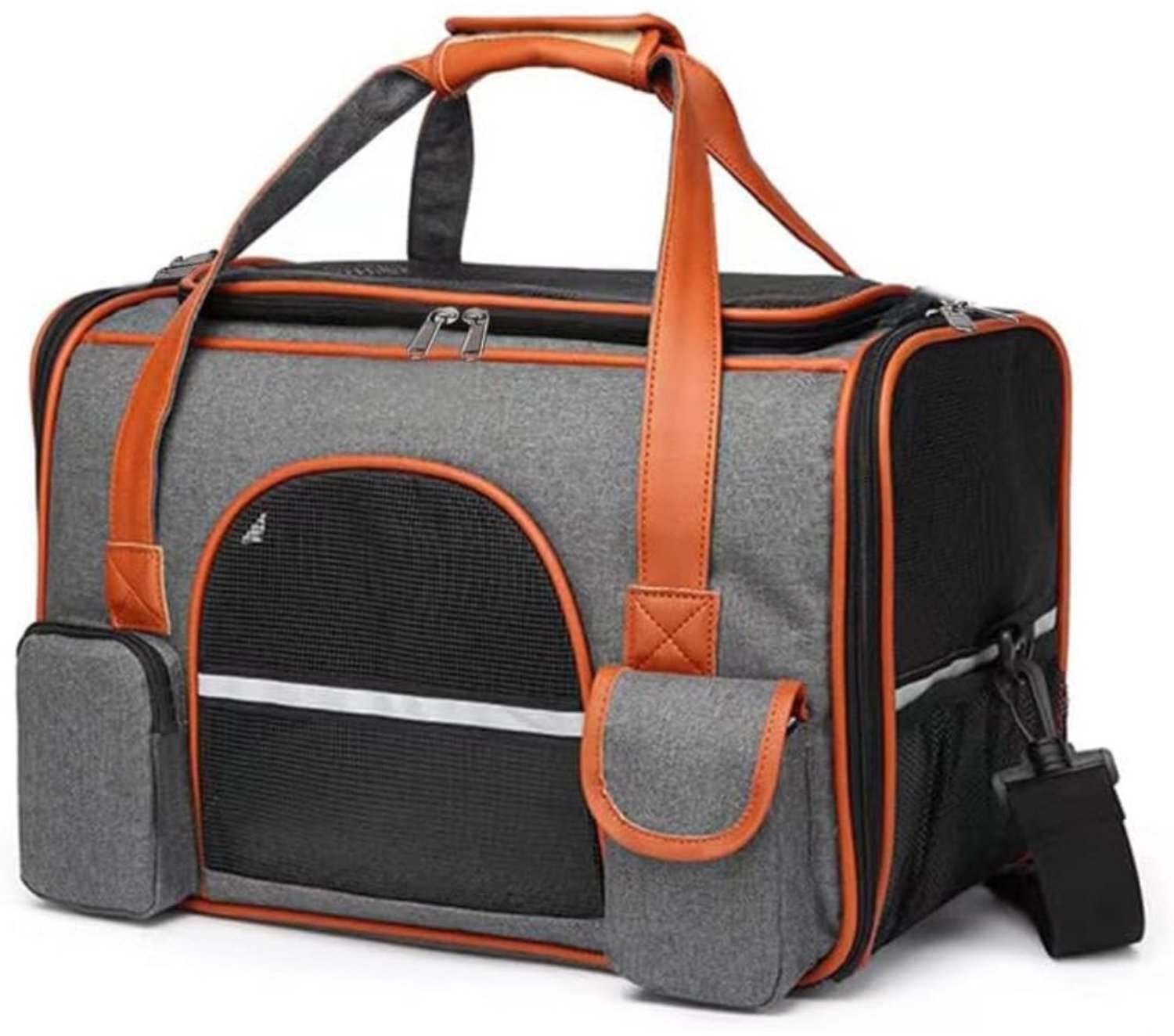 Katten Vervoersbox - Reismand Kat - Transportbox - Reistas - Bruin-Grijs