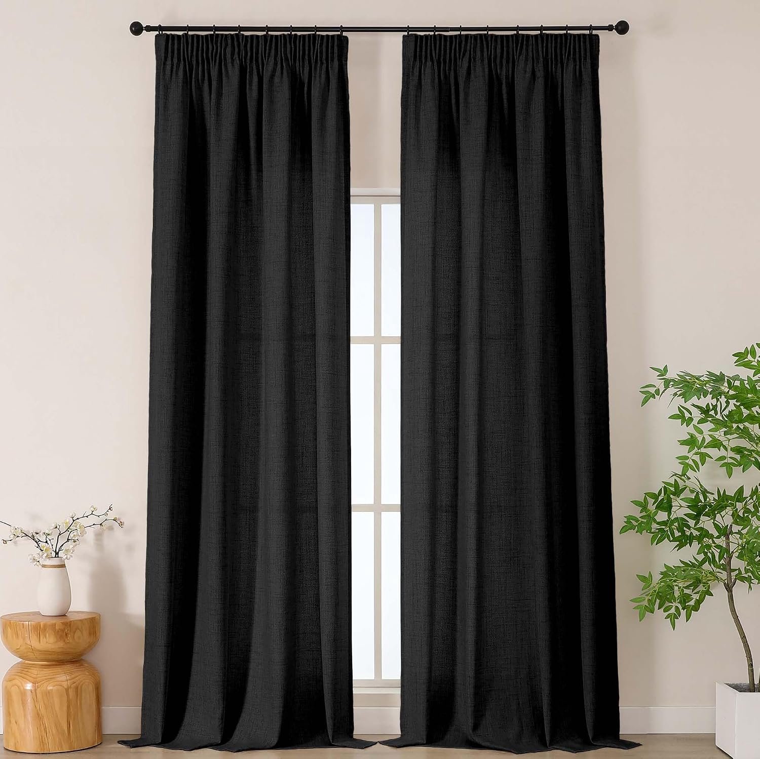 Gordijnen met kreukels 2-delig set H300 x B140 cm