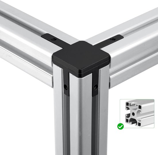 Eckverbinder voor aluminium profielen, 4 stuks, 3-weg, voor 6 mm T-slot — afbeelding 5