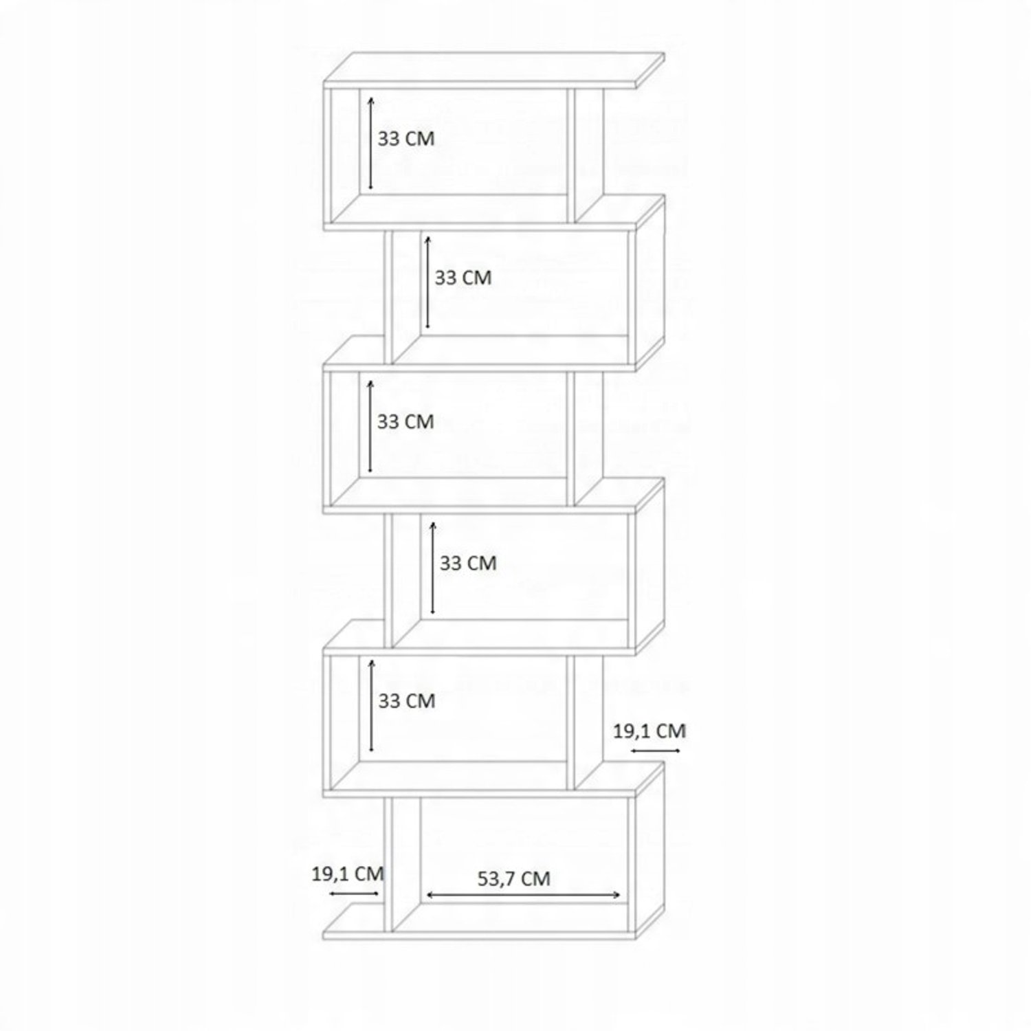 Per La Vita Bask MAX - Boekenkast - Wit - Vrijstaand - Ruimteverdeler