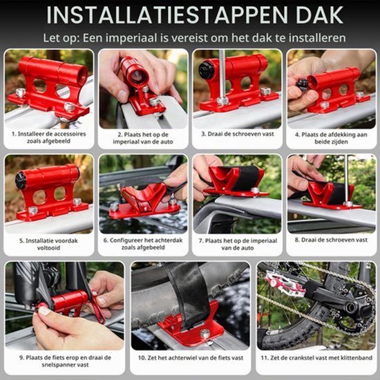Fietsvorkhouder Steekas, Fietsdakdrager Houder — afbeelding 4