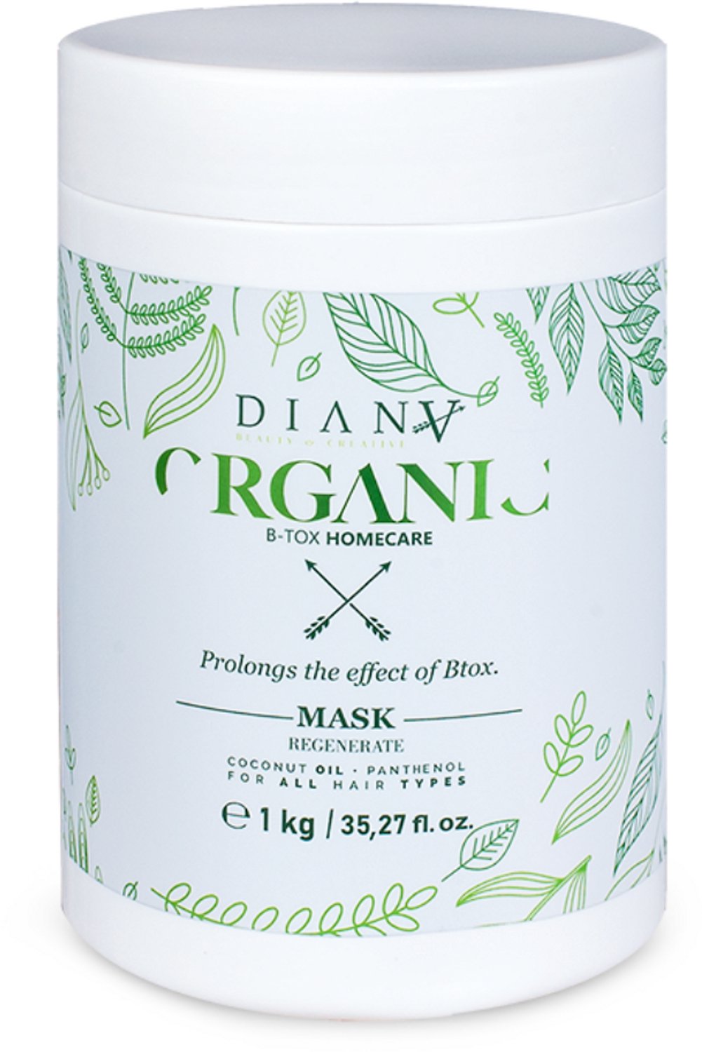 Organic haarmasker 1000g voor thuiszorg na de behandeling HaarBotox zonder parabenen, sulfaten en siliconen met coconut oil en panthenol voor alle haarsoorten