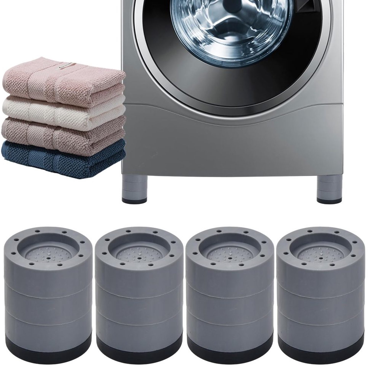 4 Stuks Antivibratiemat voor Wasmachine - Rubber Dempers