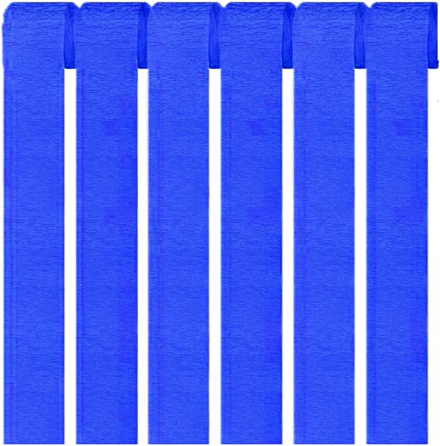 6-delige set donkerblauw crêpepapier, 4,5 cm x 25 m