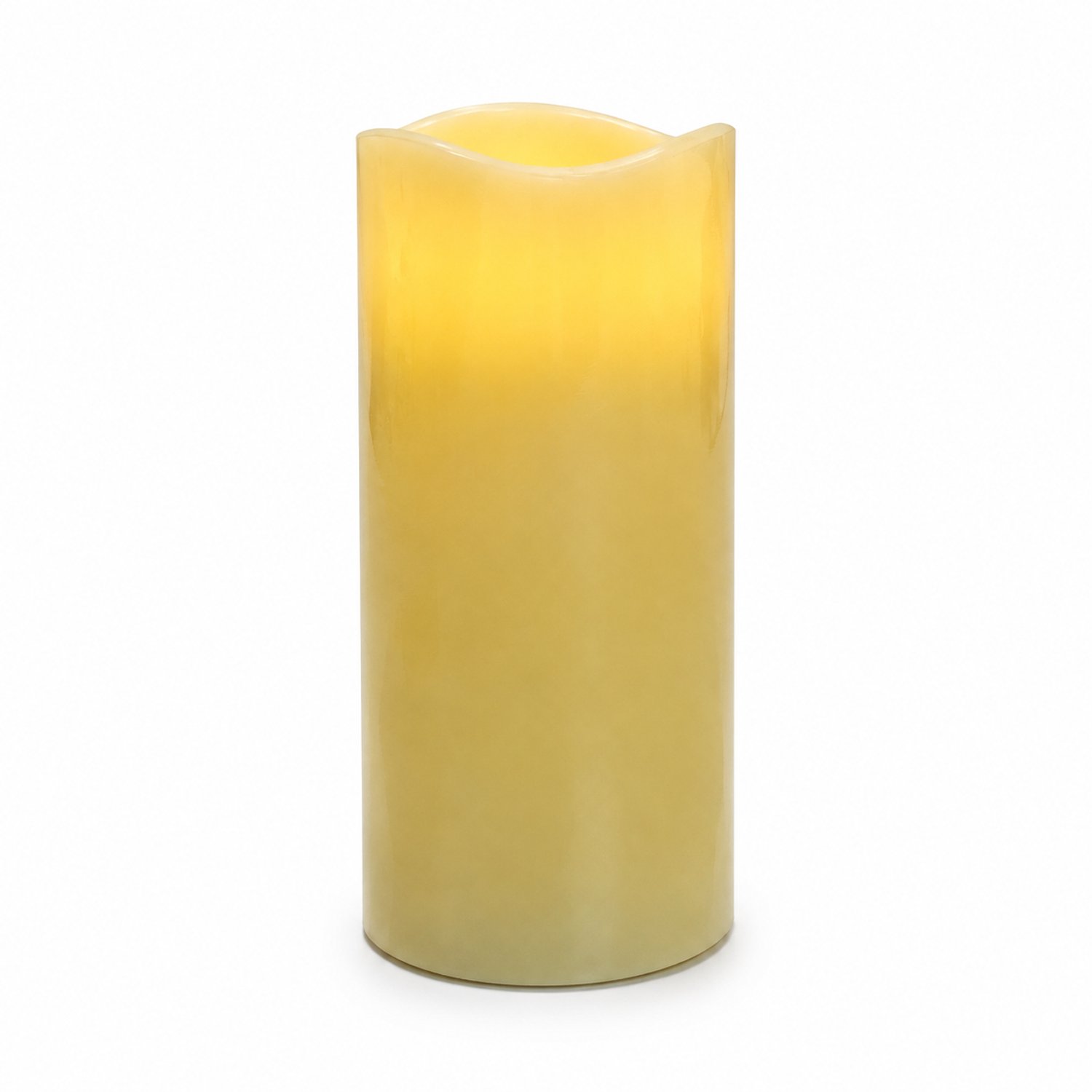 led kaarsen - 1 stuk, 7,5 x 10 cm, ivoor, vaste vlam, op afstand bedienbaar, werkt op 2 AA-batterijen