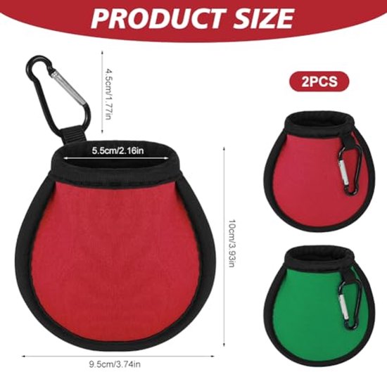 Waterdichte Golfbal Cleaner Pouch met Karabijnhaak — afbeelding 2