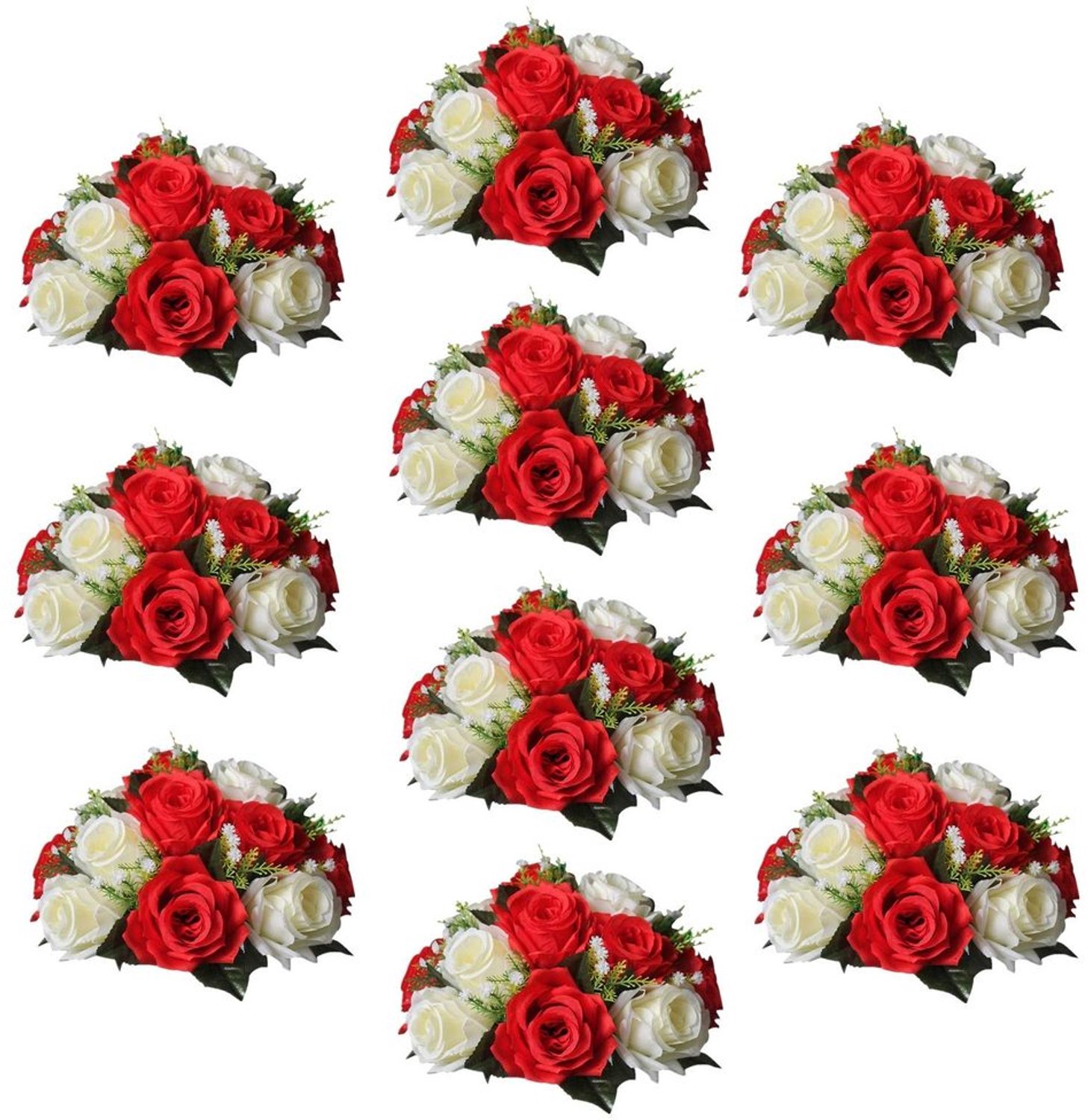 Set van 10 Zijde Nepbloemen voor Bruiloft en Decoratie