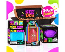 NeeDoh® 3-Pack Bundle – Nice Cube + Dream drop + Funky Pup – Squishy – Fidget & Anti-Stress Speelgoed