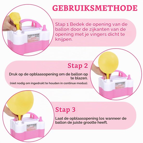 Luchtballonpomp, elektrische ballonpomp, luchtballonnen pomp met 2+2 luchtuitlaten, draagbare elektrische luchtpomp voor verjaardag, bruiloft, kerst, feestdecoratie (220V 600W) — afbeelding 5