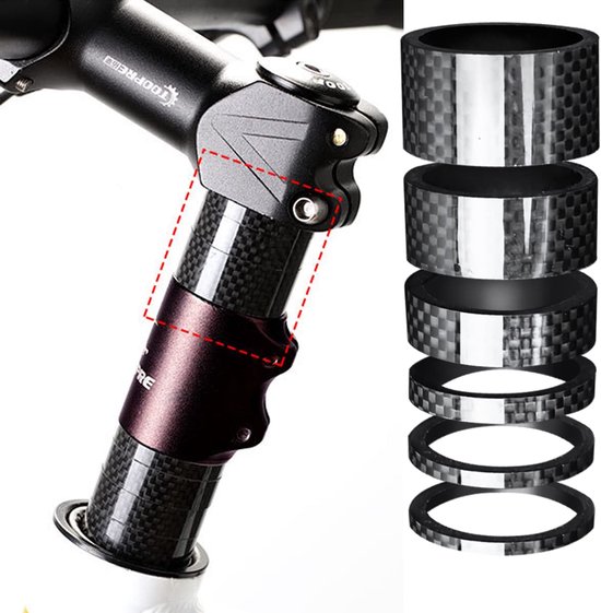 Set van 6 Carbon Fiber Fietsspacers — afbeelding 2