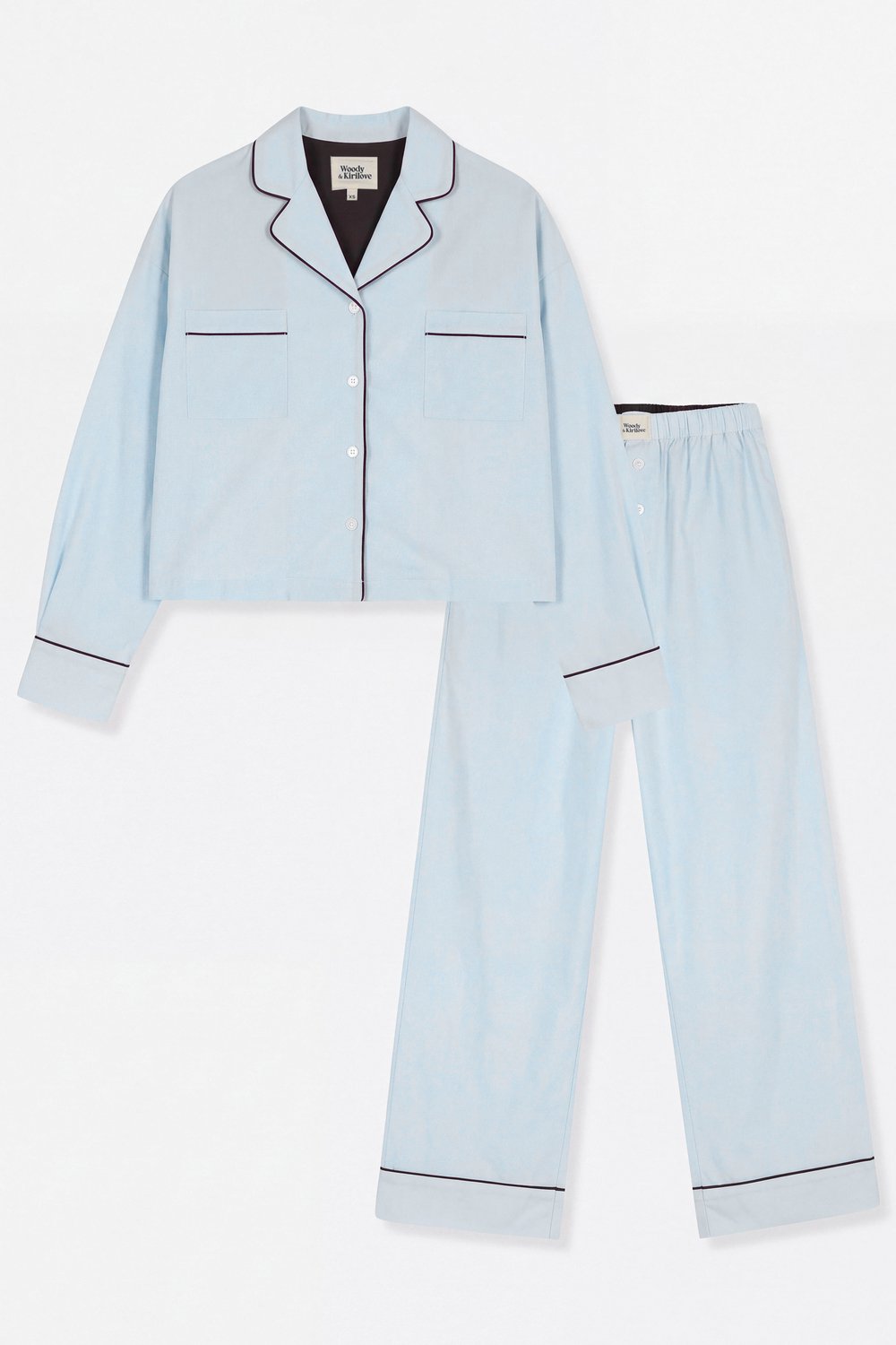 Woody & Kirilove Pyjama Dames & Tieners – Lichtblauw – Lange Mouwen & Lange Broek – 263-14-WKB-W/803 - 14 jaar