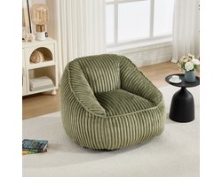 CHICFURN Zitzak - Traagschuimvulling - Met rugleuning en armleuningen - Smaragdgroen