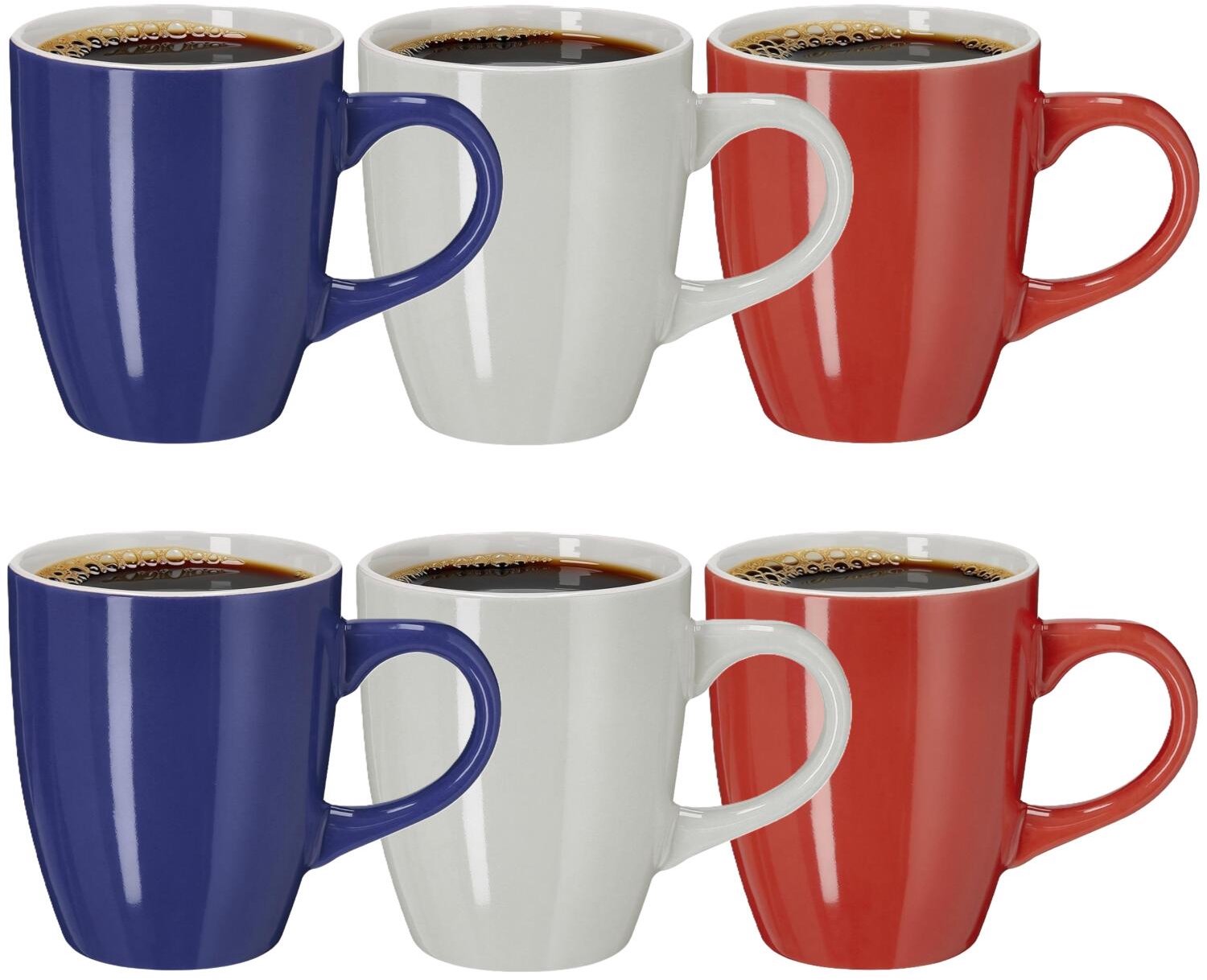 Bellatio Design Koffiekopjes Dutch Glaze - 6x stuks - Keramiek - multi kleuren - 350 ml - 10 cm