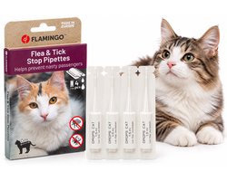 Vlooiendruppels kat – Batali Vlo & Teek Stop Pipetten 4x1,5ml – anti-parasietendruppels – tegen vlooien – teken en mijten – met Dimethicone – zonder insecticide – geschikt vanaf 3 maanden – voor alle huidtypes