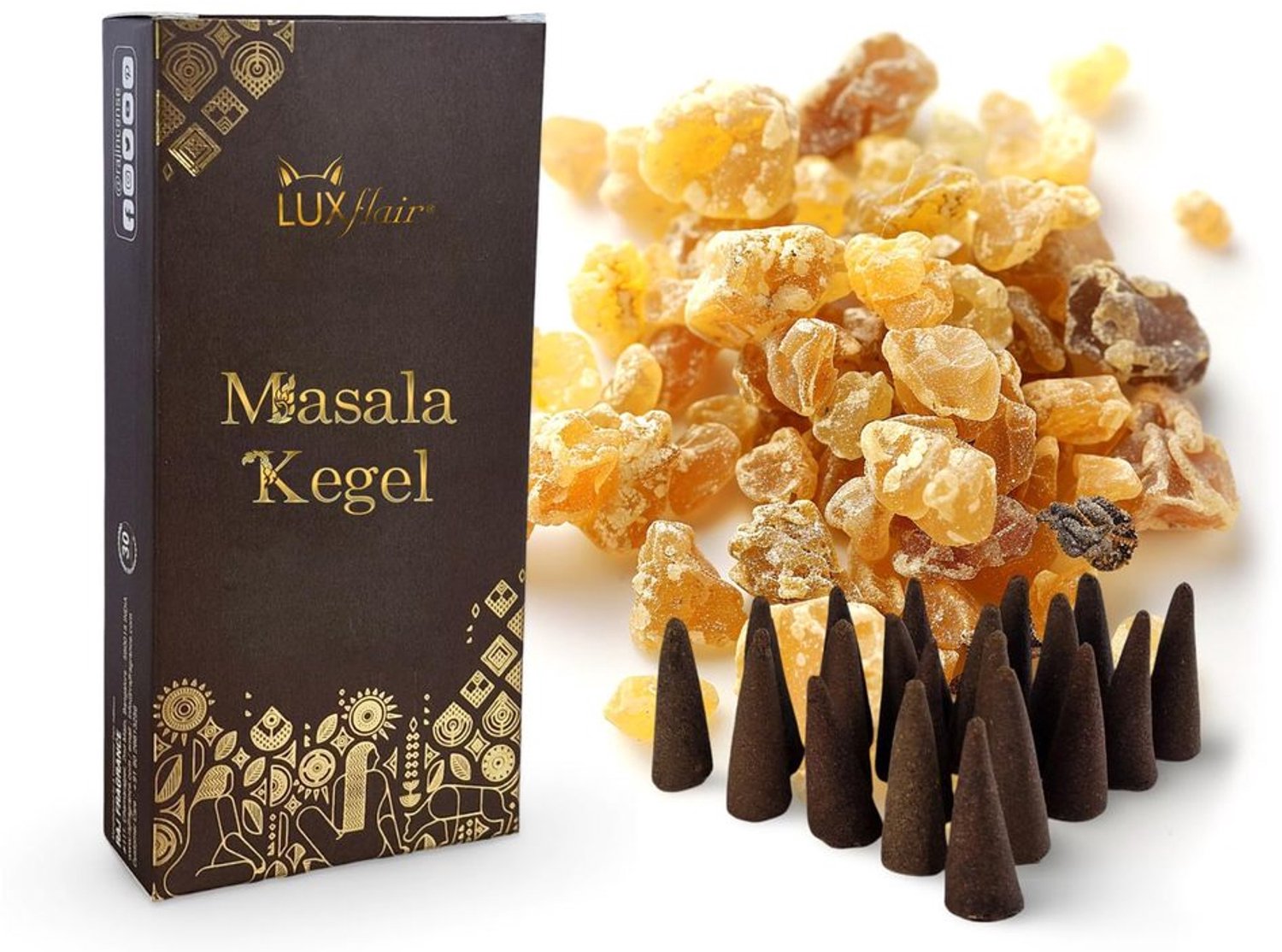Masala Wierookkegels, 100% Natuurlijk, 25 Stuks