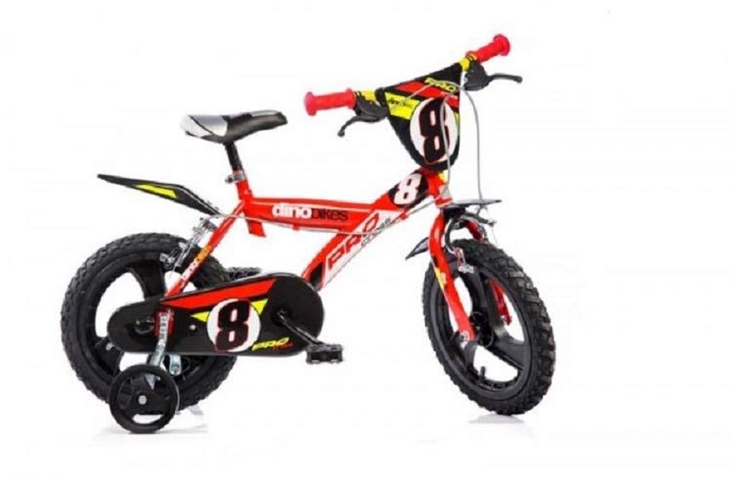 Rood Fietje voor Kinderen, 14 Inch met Steunwielen