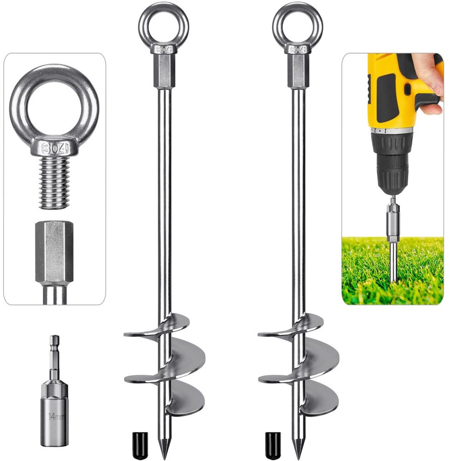 Grondanker Set voor Tent en Trampoline (2 Stuks)