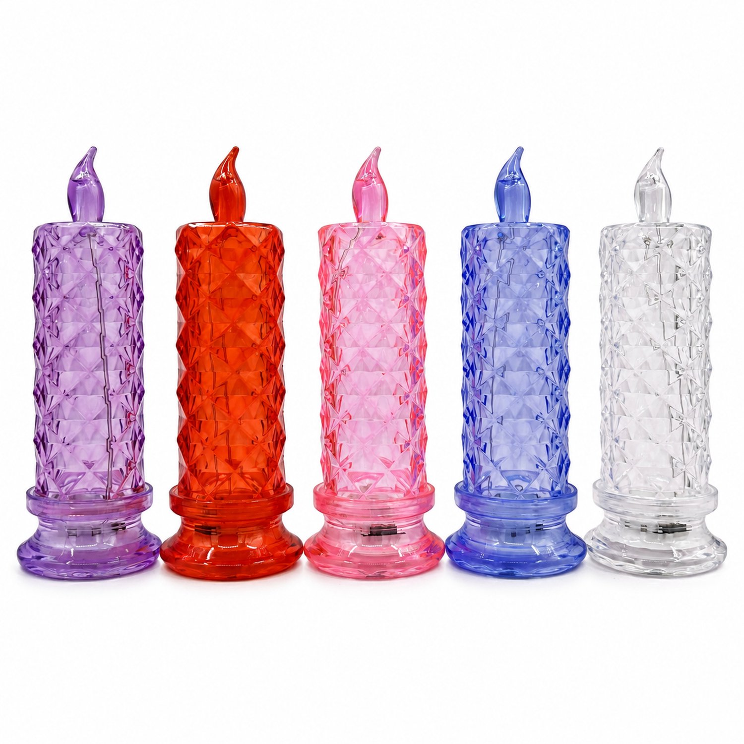 SWGOTA led kaarsen: blauwe LED-kaars, 6,3 x 18,3 cm, groot model met voet, voor sfeerdecoratie, in bedrukte doos