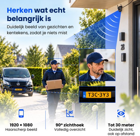 Teceye® Dual Wifi Beveiligingscamera Set van 4 - Draadloze Buitencamera met Nachtzicht en App - PTZ IP Security Camera - Bewakingscamera Buiten - Camerabewaking Draadloos - Nachtcamera Recorder 500GB — afbeelding 4