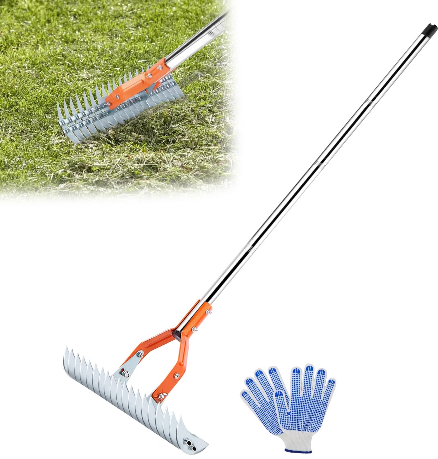 Krachtige Gazonhark van 15 Inch met Handschoenen