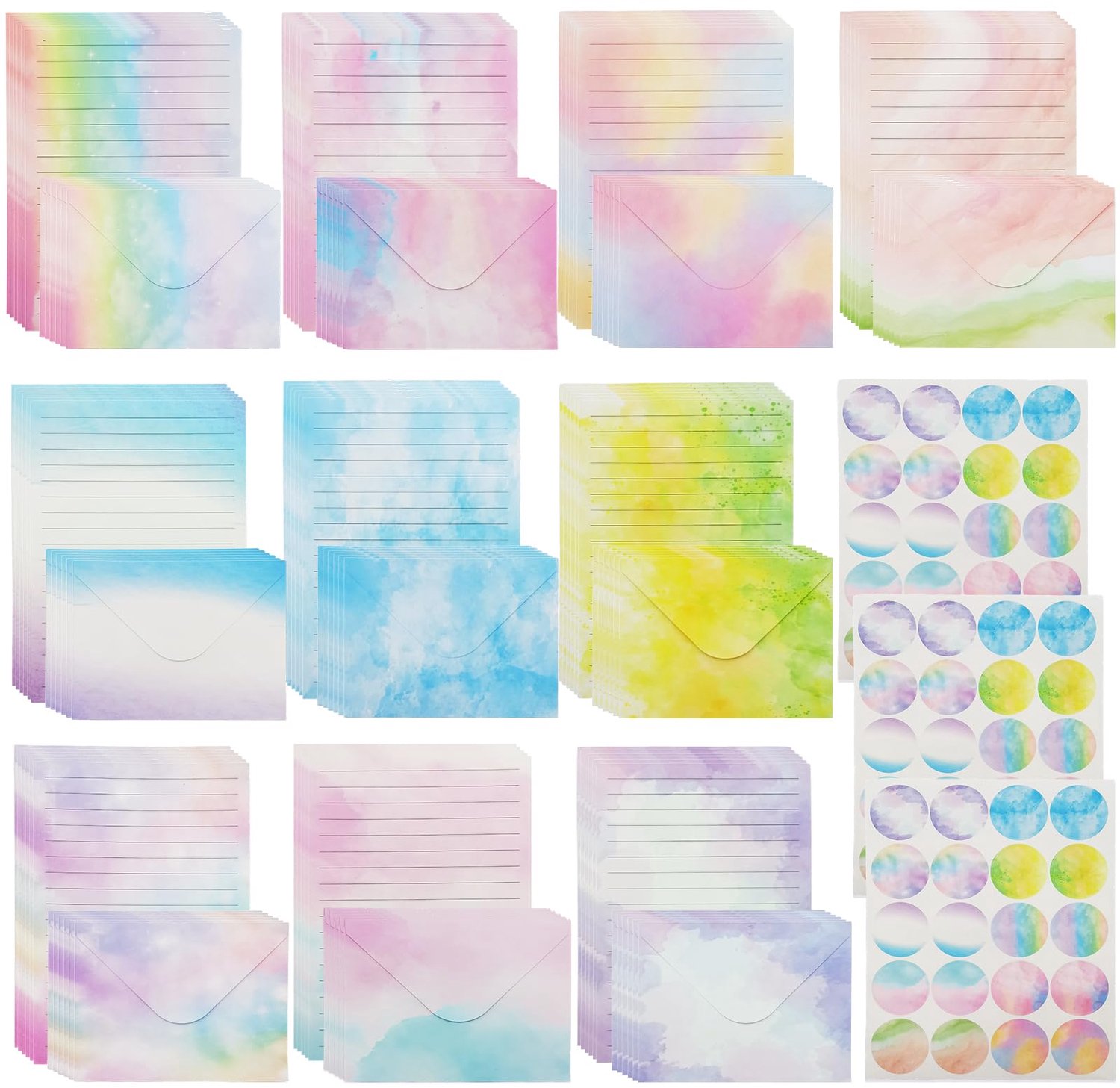 Waterverf Envelopset met 160 Stukken en Stickers