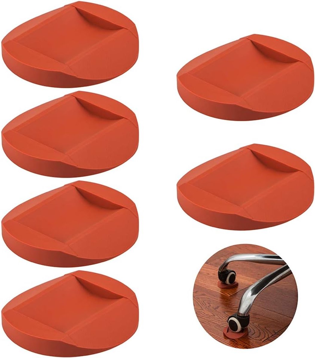 Pack of 6 Rubber Non-Slip Pads for Furniture Wheels, Sofas and Beds, for All Types of Floors - ShopVlot