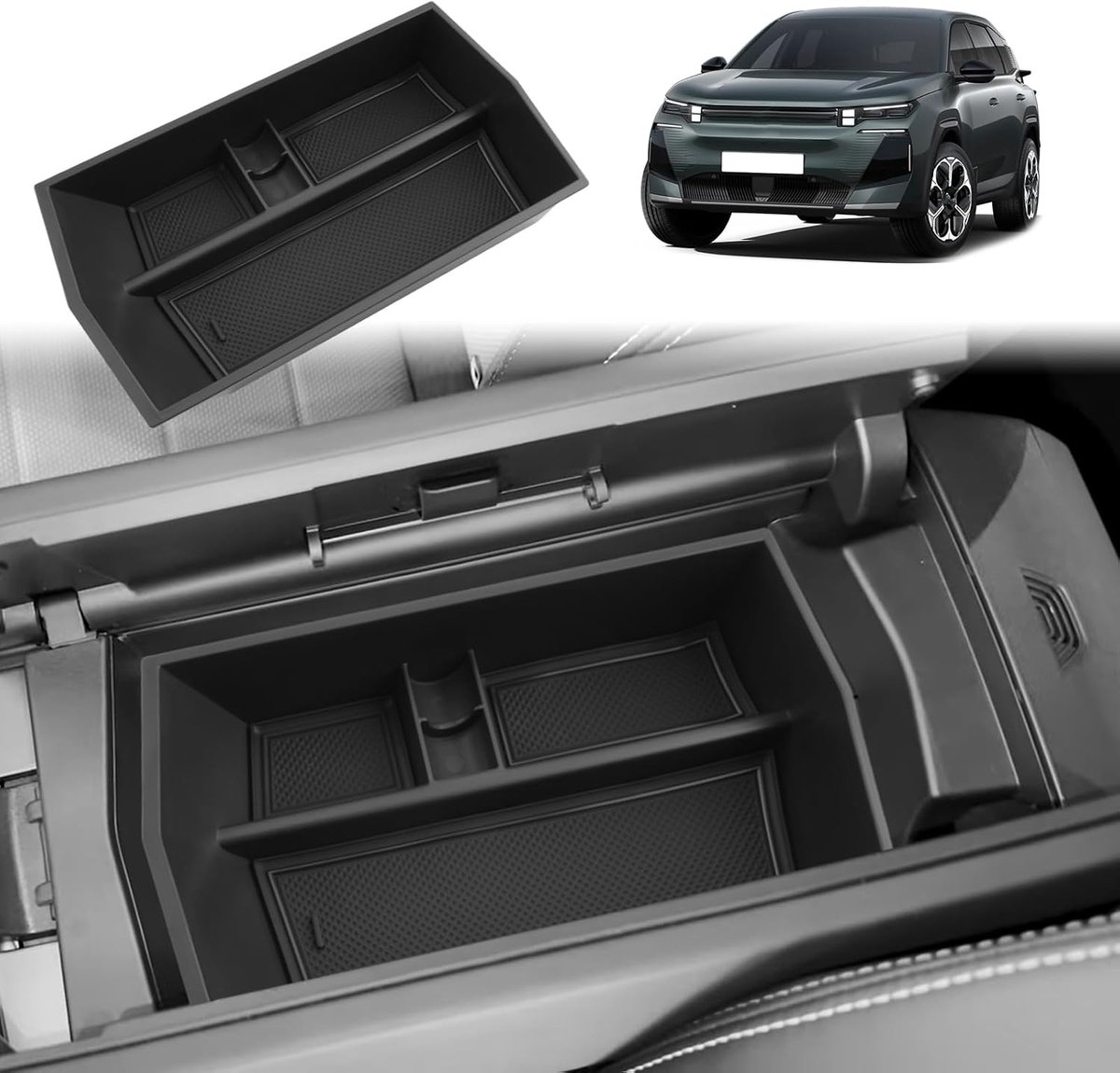 Opbergbox console Citroen C5 Aircross 2026-2028 - Organizer armleuning - Met antislipmatten - ShopVlot