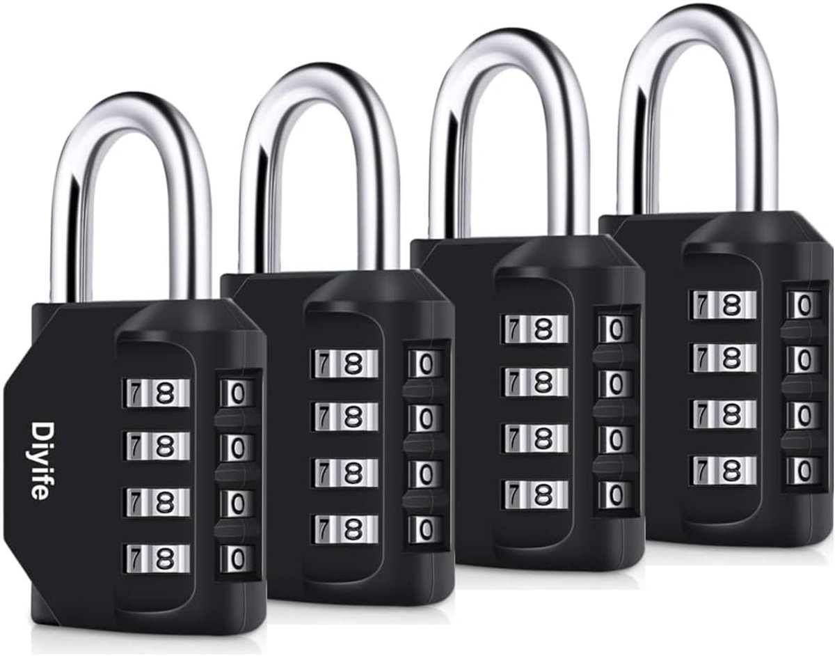 Combinatieslot 4 Digits - Roestvrij Staal - Weerbestendig - Veilig voor school en gym - ShopVlot