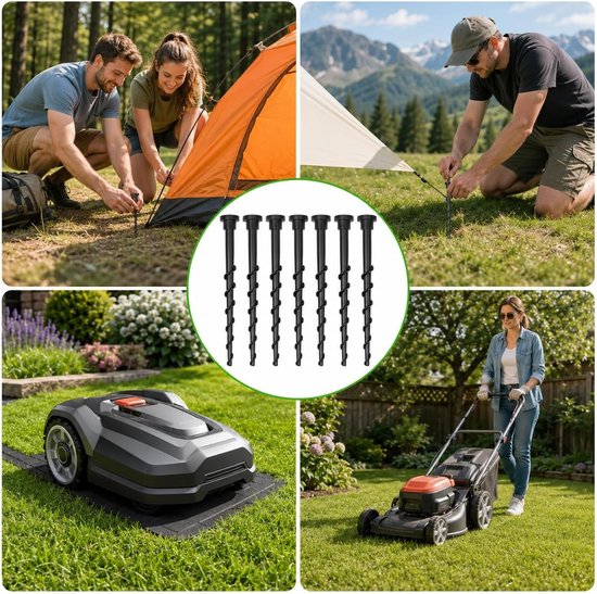 20 stuks stabiele aardschroeven, aardschroeven, robotmaaier, set, met 1 moersleutel, voor veilige bevestiging van het laadstation, 14 cm lengte, met Husqvarna Automower 105 305 308 lengte — afbeelding 5