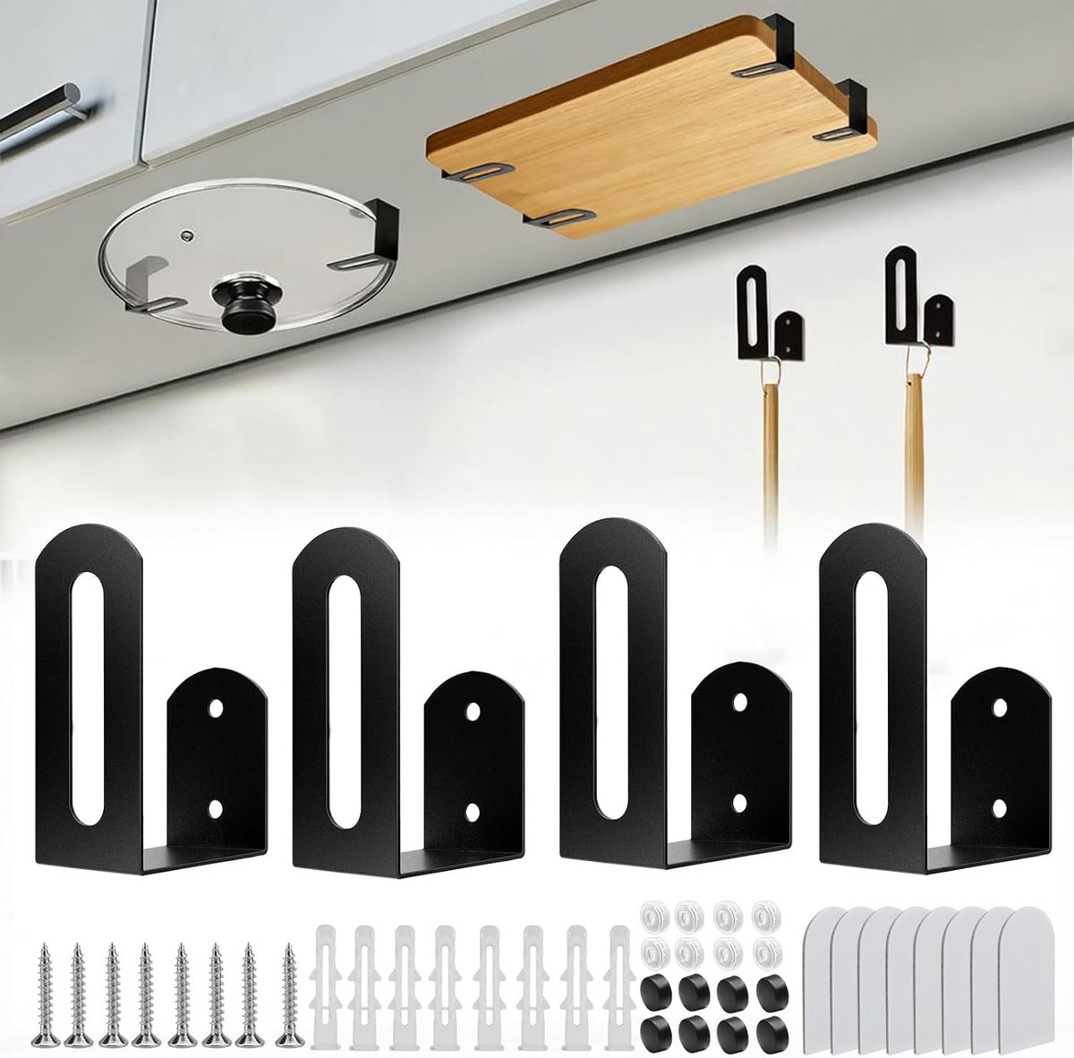4 stuks snijplankhouder snijplankhouder houder voor snijborden dekselhouder keuken topfdeckel organizer topfdeckelhouder wanddeksel organizer keuken snijplank