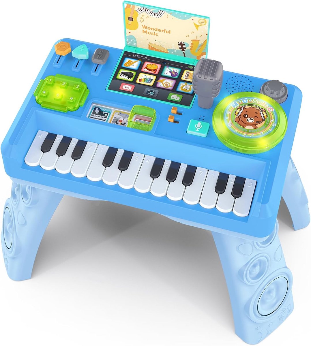 Babyspeelgoed 2 3 jaar met muziek en licht, muziekspeelgoed kinderen speelgoed DJ tafel met piano, babyspeelgoed 0-6 0-12 12-18 maanden, babycadeau 1 2 3 jaar jongens meisjes