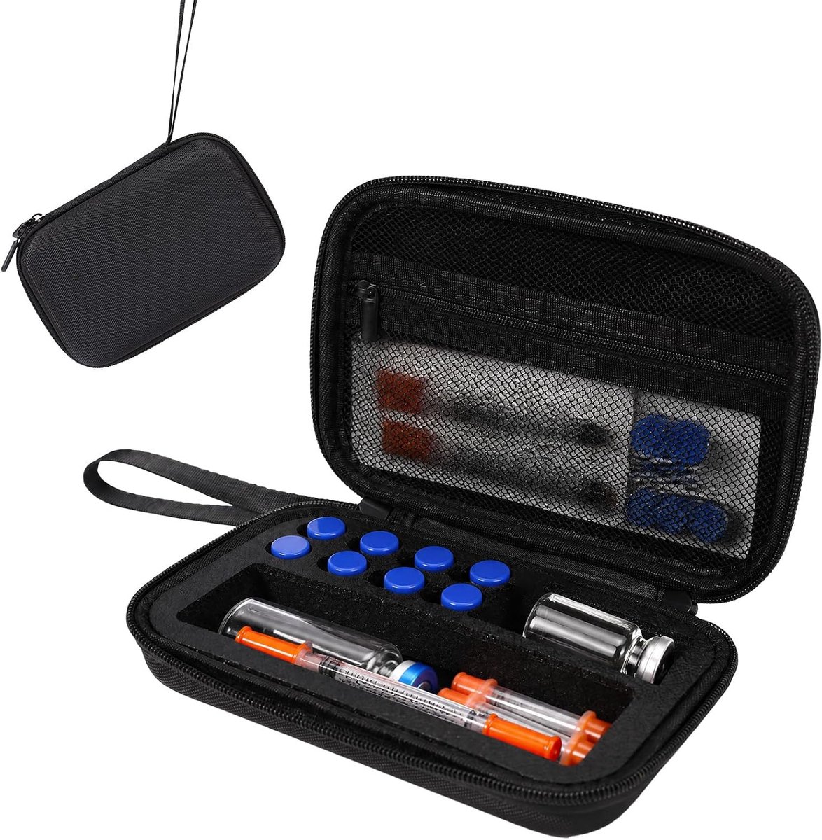 Opbergdoos voor Peptideflesjes Koelkast 8x3ml+1x30ml(Zwart)