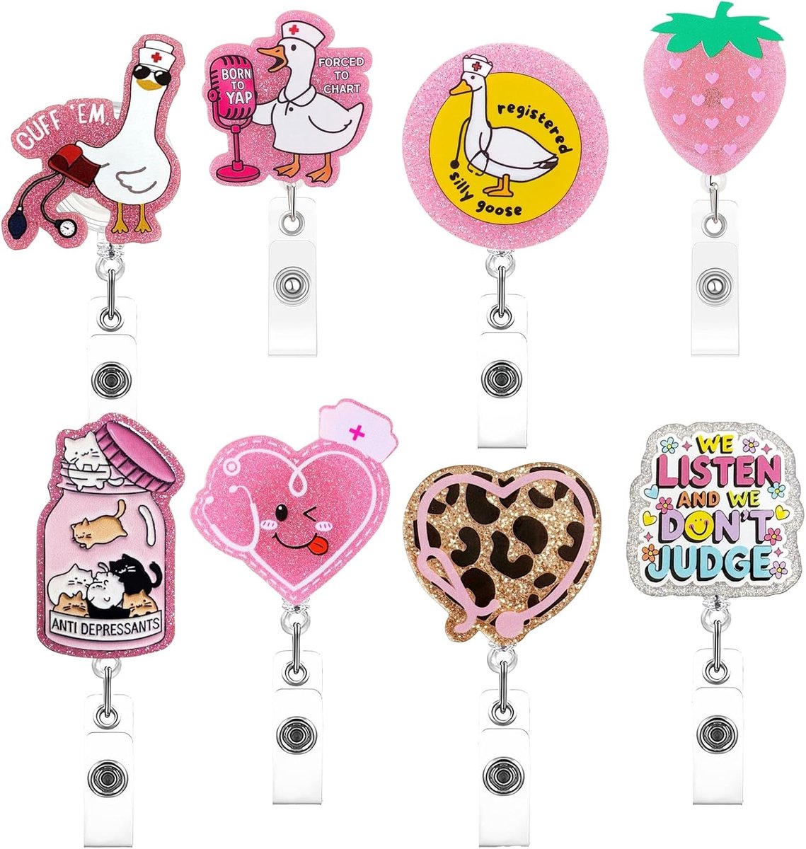 8 stuks schattige badge reel, cadeaus voor verpleegkundigen