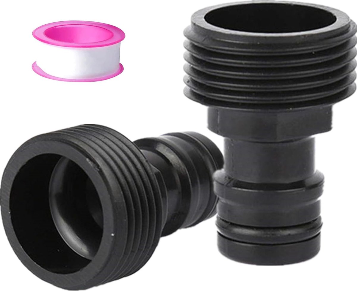 2 stuks 3/4 inch mannelijke slangkraanconnector, tuinkraanconnector, 3/4 inch BSP mannelijke bewateringsfittingen voor schroefdraadkraanadapter (set van 3)