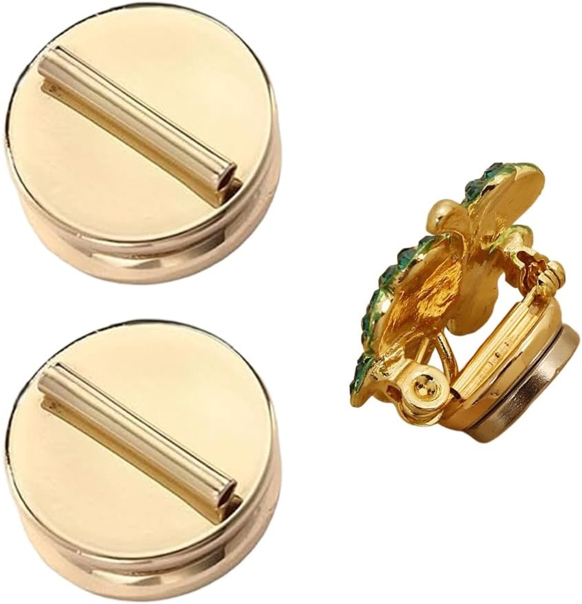 Broches & reversspelden in sieraden, set met 2 dubbelzijdige magnetische adapters voor drukknopen