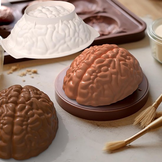 Siliconen vormen bakvorm hersenen cakevorm siliconen cakevorm Halloween mousse zeep hersenen vorm pompoenvorm motief bakvormen orgel — afbeelding 4